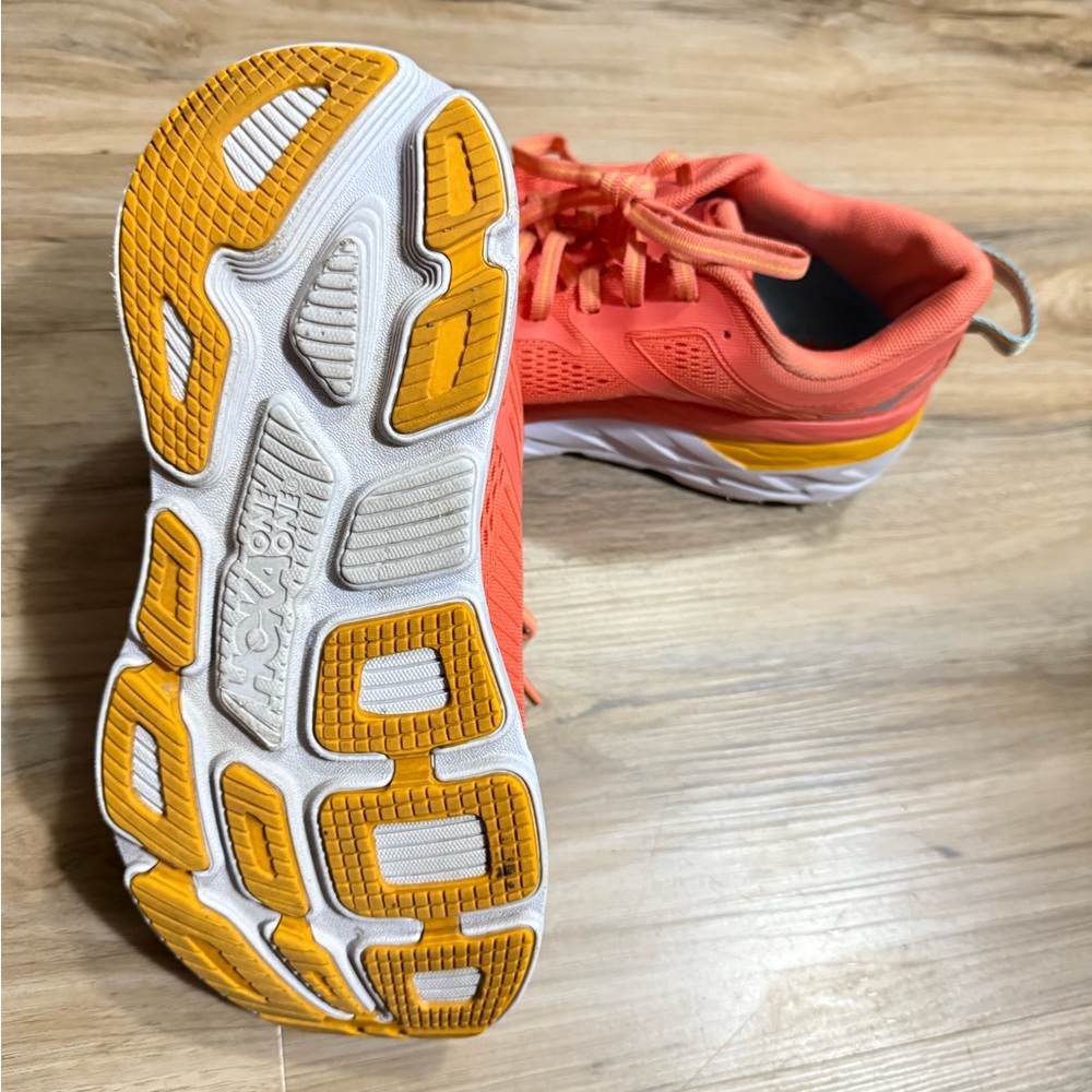 Hoka Athletic Shoes in Orange and White